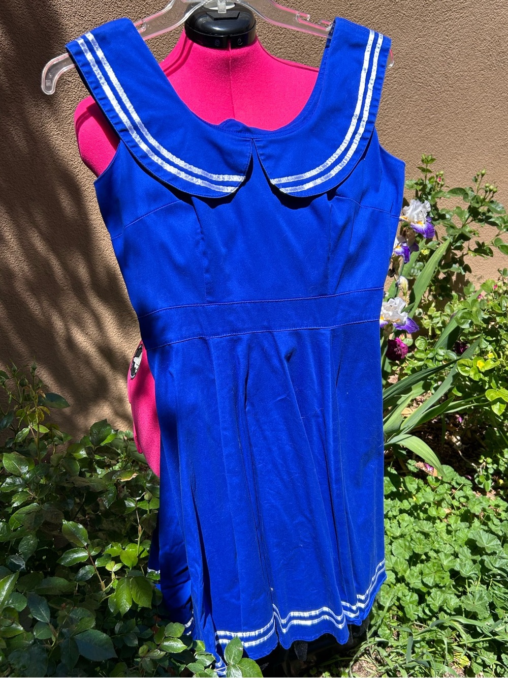 Hearts & Roses Royal Blue Sailor-Collar Dress